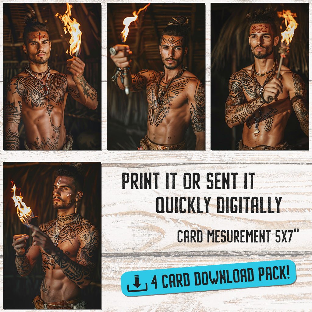 Greeting Card Set Burning Passion - Digital Download