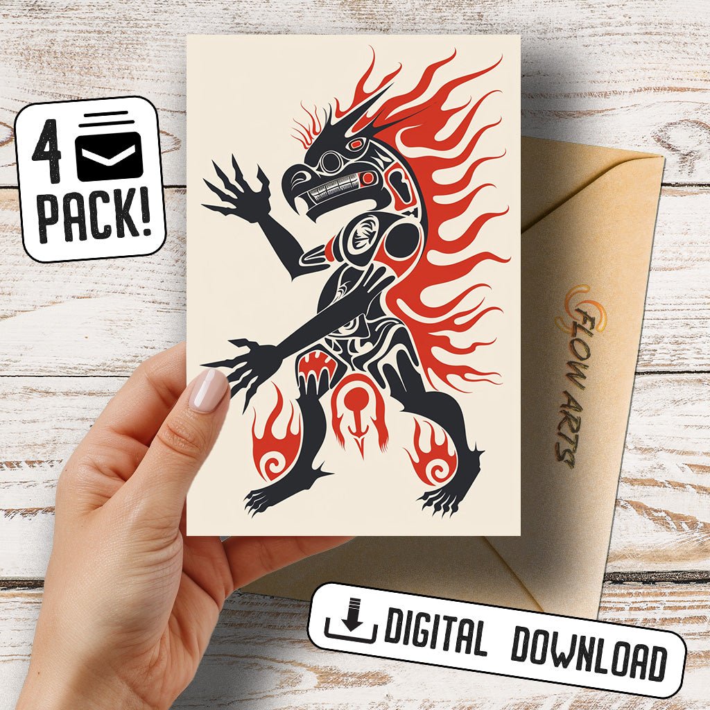 Tribal Soulfire Greeting Card Set - Digital Download