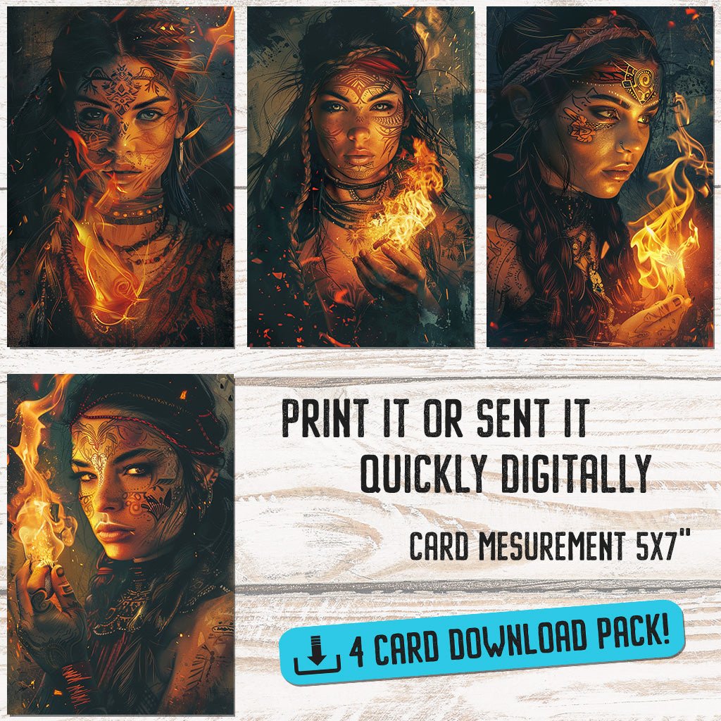 Eternal Fire Spark Greeting Card Set - Digital Download